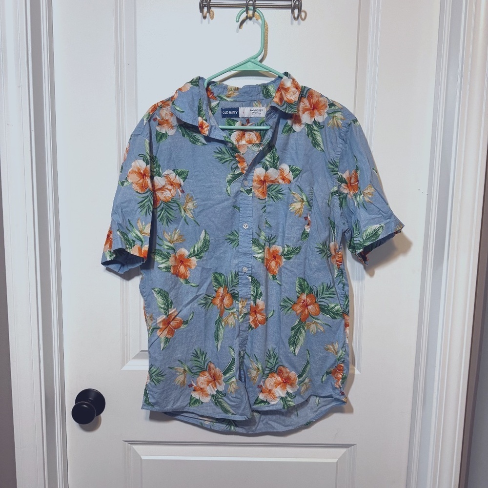 Men's Hawaiian Button Down Shirt Old Navy